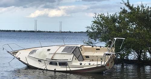 Brevard County Boating and Waterways begins removing 40 - 50 derelict boats from the Indian River Lagoon.