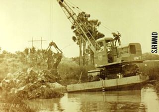 Old Mosquito Control Dredge in the lagoon.