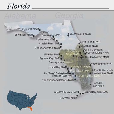 Florida National Refuge Map
